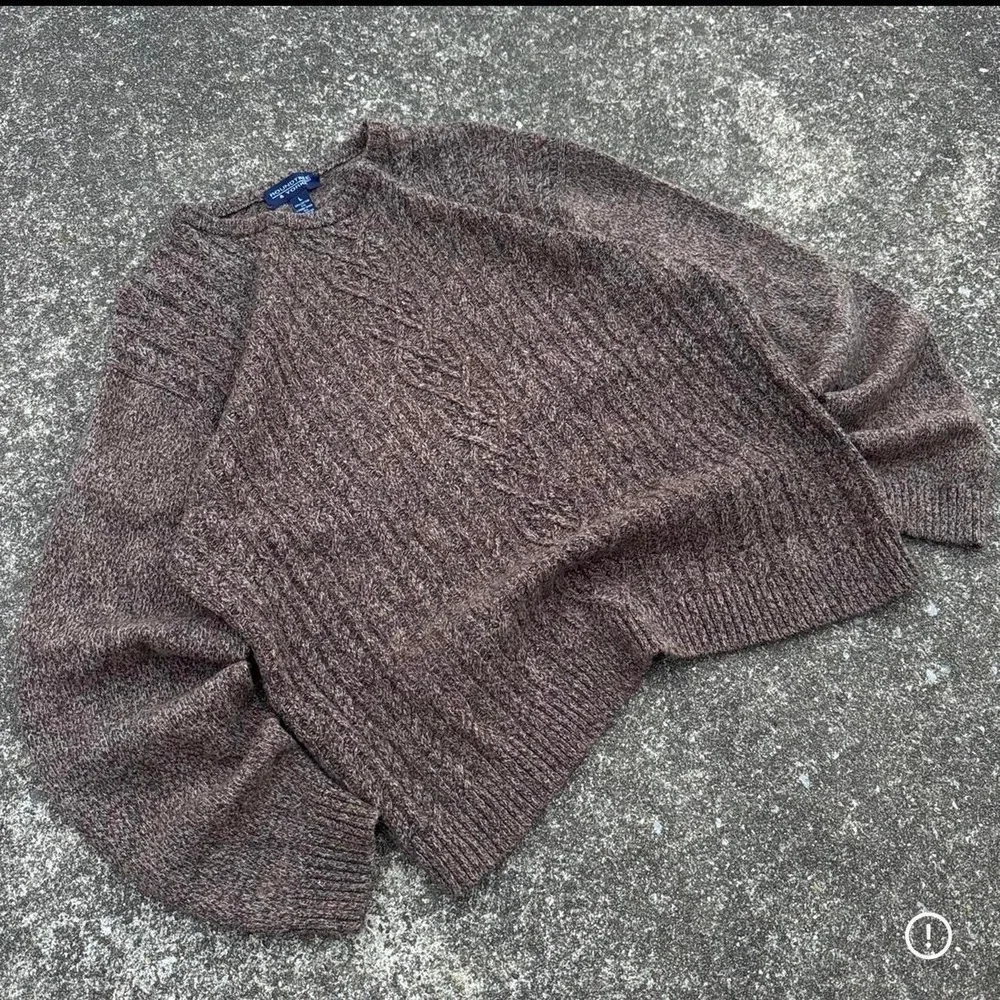 Vintage 90s Roundtree & Yorke Sweater Cable Knit Grandpacore Brown Mens L